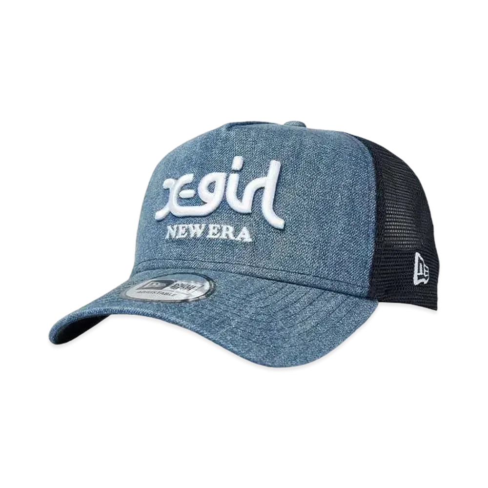 NEW ERA 9FORTY A-Frame Trucker X-girl Dripping "Washed Denim"