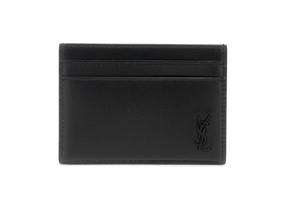Saint Laurent Logo Leather Cardholder "Black"