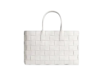 Bottega Veneta Maxi Intreccio Tote "White/Black"