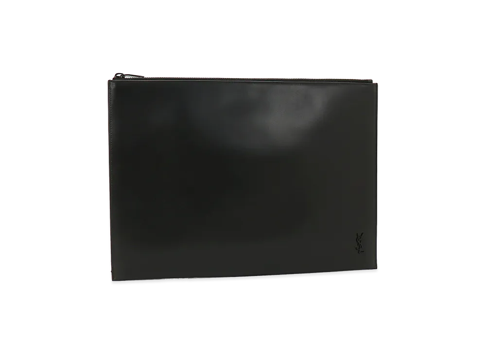Saint Laurent Women's Metal Cassandre Logo Clutch Bag "Nero"