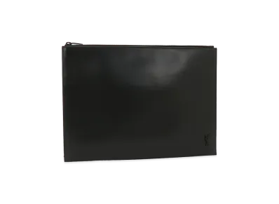 Saint Laurent Women's Metal Cassandre Logo Clutch Bag "Nero"