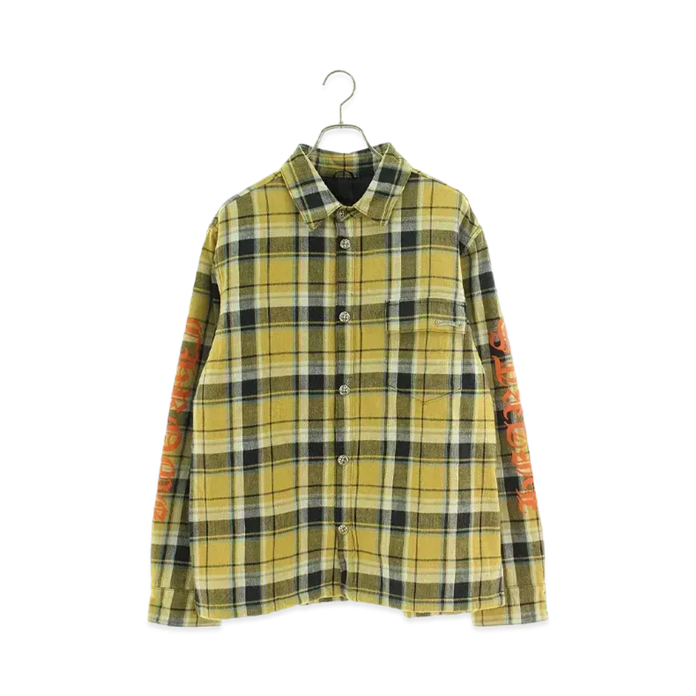 Chrome Hearts WORK'N Check Pattern Long Sleeve Shirt "Yellow"