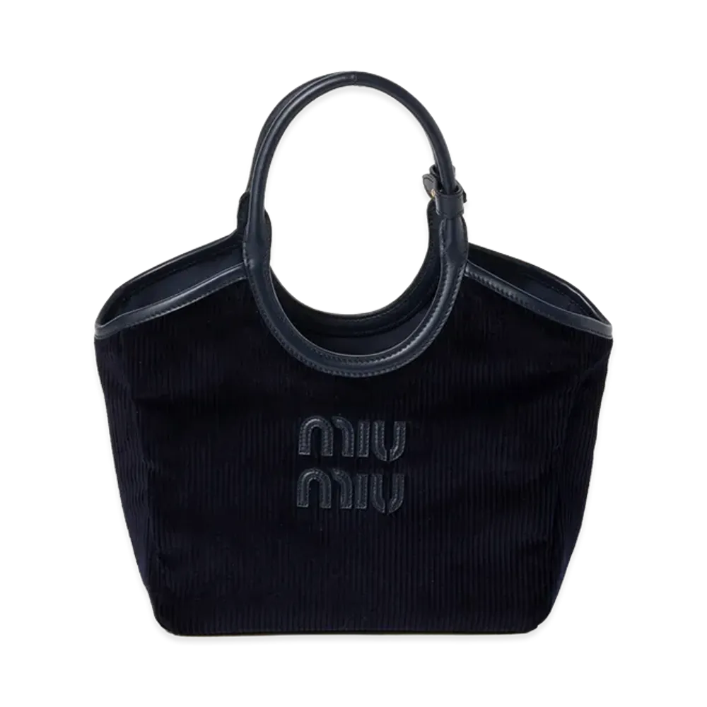 MIU MIU IVY Corduroy Handbag "Navy"