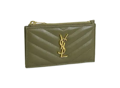 Saint Laurent Women's Card Case "Khaki"