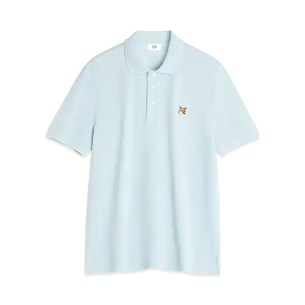 Maison Kitsune Fox Head Patch Regular Polo "Cirrus Blue"