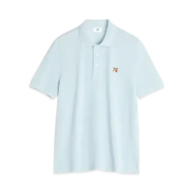 Maison Kitsune Fox Head Patch Regular Polo "Cirrus Blue"