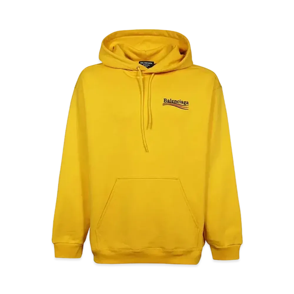 BALENCIAGA MENS Political Campaign Medium Fit Hoodie "Yellow"