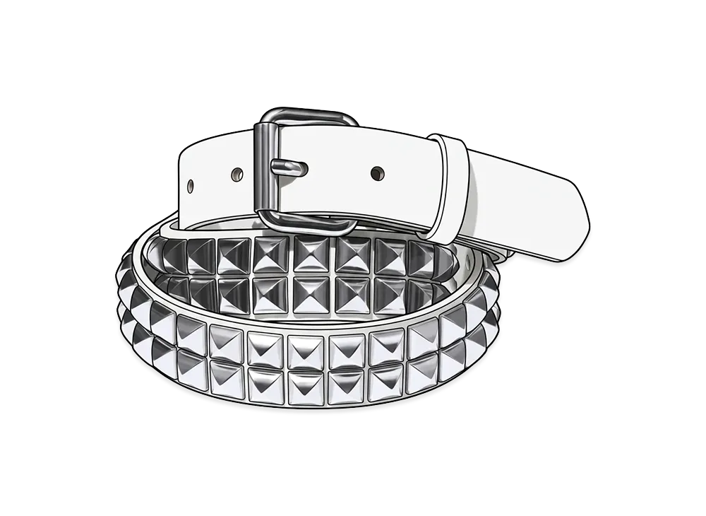 Supreme Studded Leather Belt "White"
