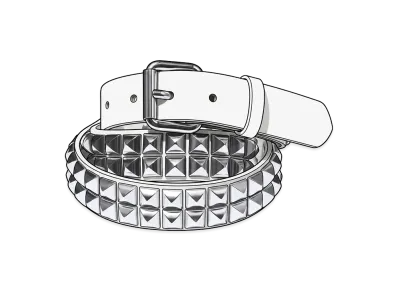 Supreme Studded Leather Belt "White"