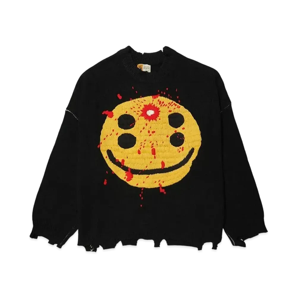 Saint Mxxxxxx x Cactus Plant Flea Market Smile Knit "Black"