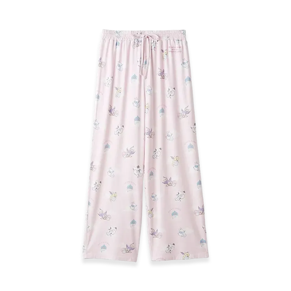 GELATO PIQUE x DRAGON QUEST Women's Allover Pattern Long Pants "Pink"