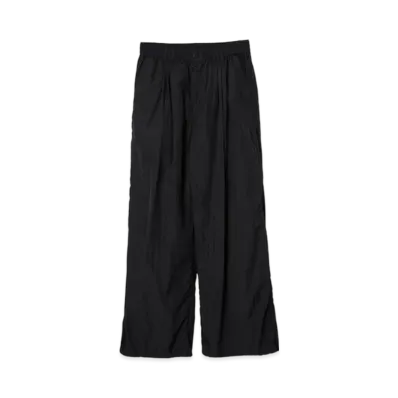 YOKE Light Nylon Taslan 3Pleated Wide-Leg Easy Trousers "Black"