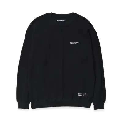 NEIGHBORHOOD Waffle Fabric Crewneck LS-1 "Black"