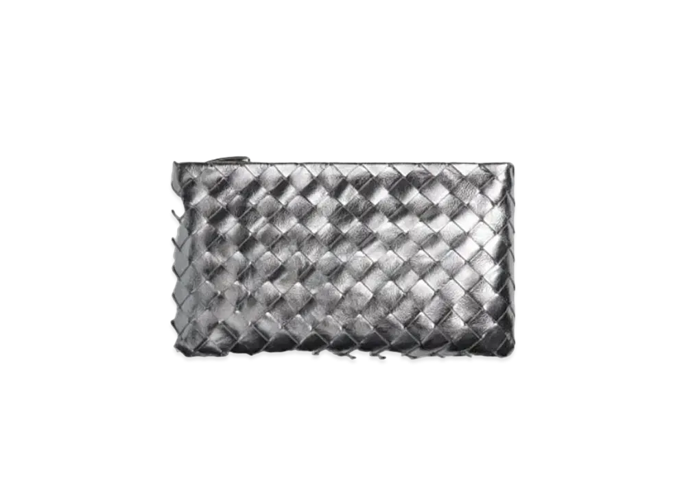 Bottega Veneta Pouch Clutch "Silver"