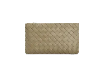 Bottega Veneta Small Pouch Clutch "Grayish Brown"