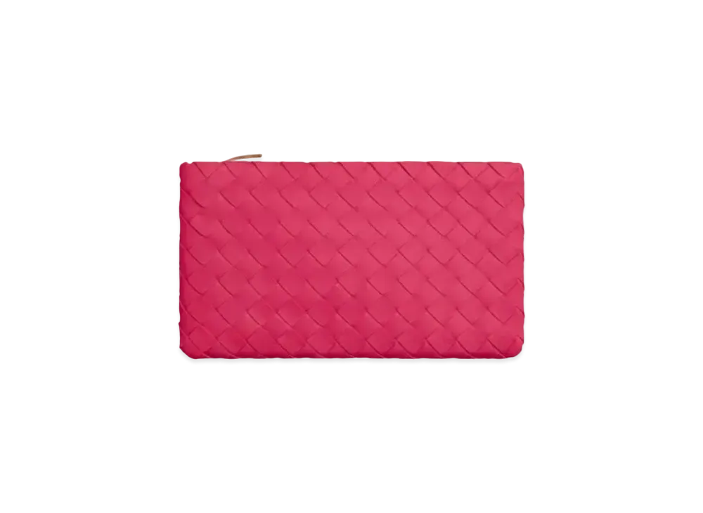 Bottega Veneta Lambskin Small Pouch Clutch "Cranberry"