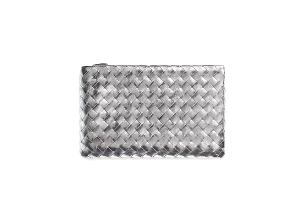 Bottega Veneta Pouch Clutch Bag "Silver"