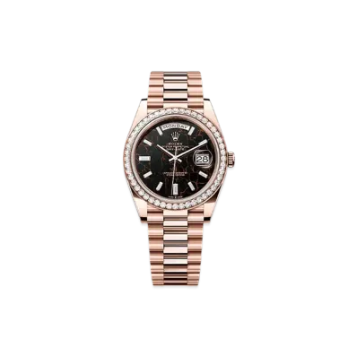 ROLEX Day-Date 40mm Everose Gold Diamond 228345RBR "Eisenkiesel"