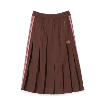 NEEDLES Pleated Track Skirt - Poly Smooth "Brown"