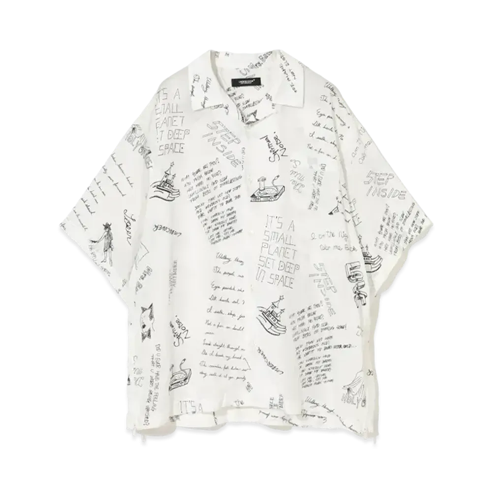 UNDERCOVER Rayon Open Collar Shirt "White"