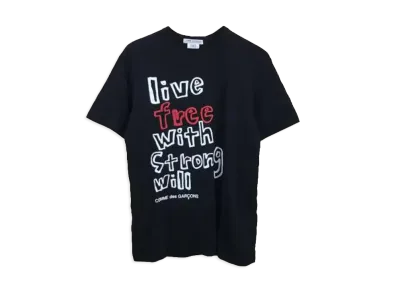 COMME des GARCONS live free with strong will T-Shirts "Black"