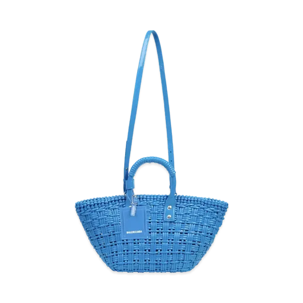 BALENCIAGA Women's Bistro XS Basket With Strap "Blue"