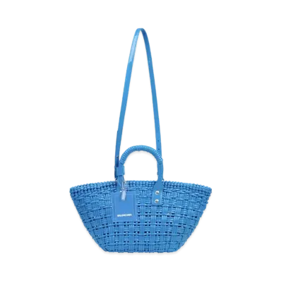 BALENCIAGA Women's Bistro XS Basket With Strap "Blue"