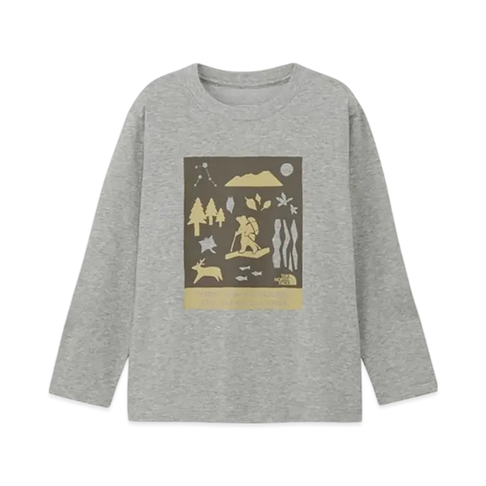 The North Face Kids Long Sleeve Shiretokotoko Tee "Mix Gray"