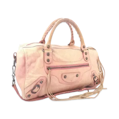 BALENCIAGA Twiggy leather 2Way Boston Bag "Pink"