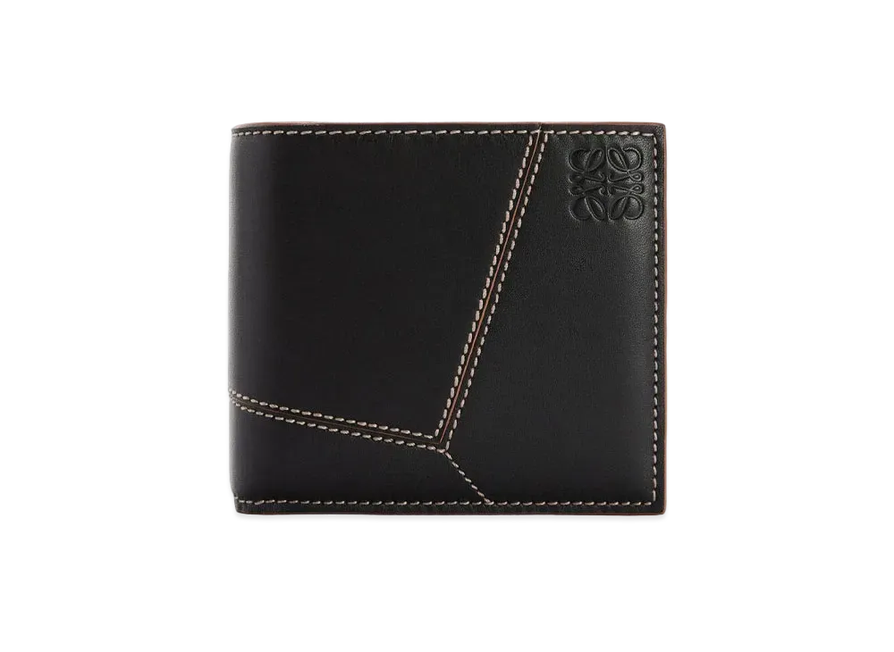 LOEWE Puzzle Stitches Bifold Coin Wallet In Smooth Calf "Black"