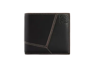 LOEWE Puzzle Stitches Bifold Coin Wallet In Smooth Calf "Black"