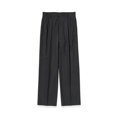 AURALEE Ultra Fine Tropical Wool Two-Tuck Slacks "Top Charcoal"