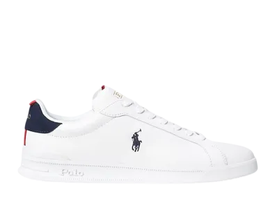 Polo Ralph Lauren Heritage Court 2 Leather Sneaker "White/Navy/Red"
