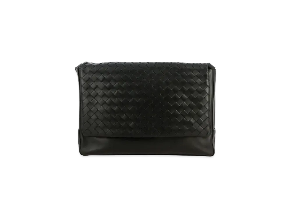 Bottega Veneta Intrecciato Leather Shoulder Bag "Black"