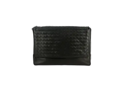 Bottega Veneta Intrecciato Leather Shoulder Bag "Black"