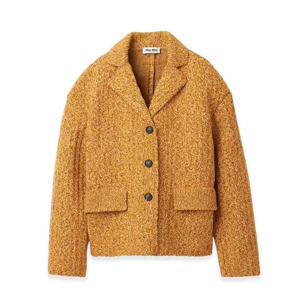MIU MIU Women's Wool and Cotton Jacket "Cinnamon"