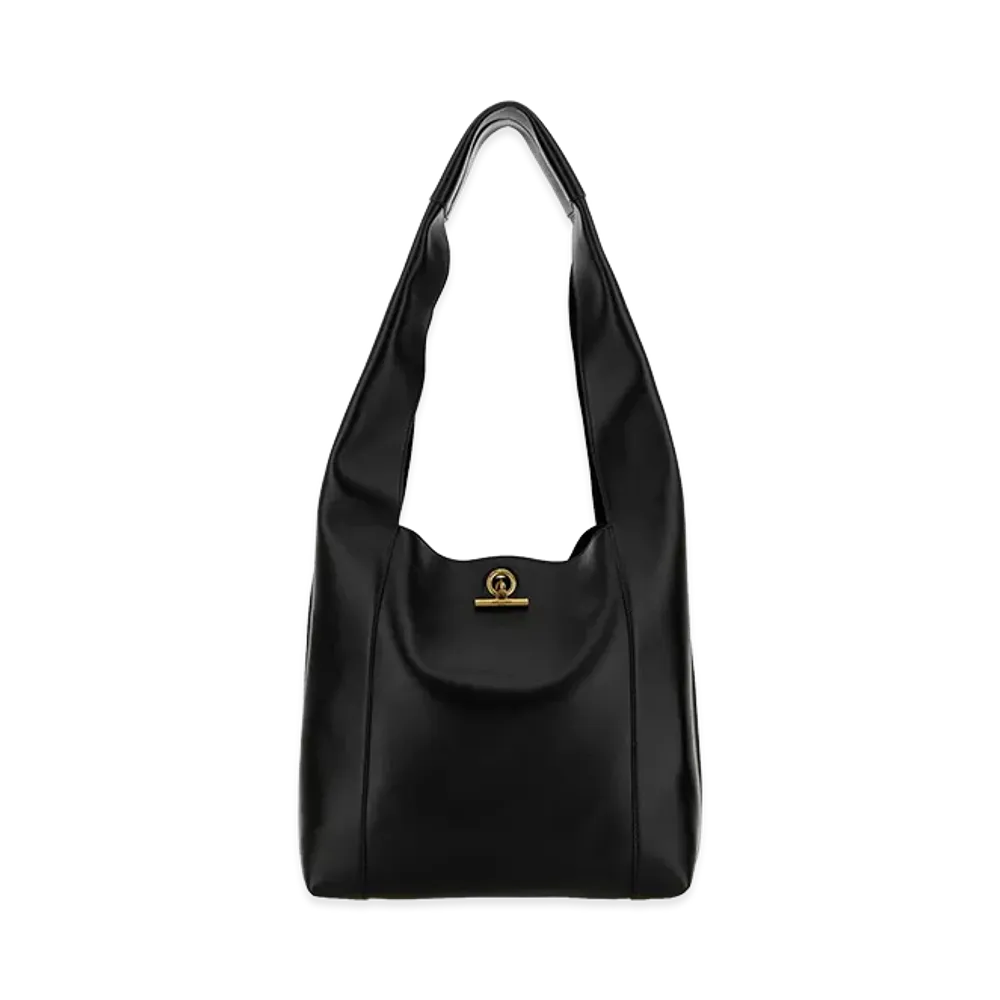 Saint Laurent Women's Leather Tanger Shopping Bag "Black"