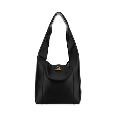 Saint Laurent Women's Leather Tanger Shopping Bag "Black"