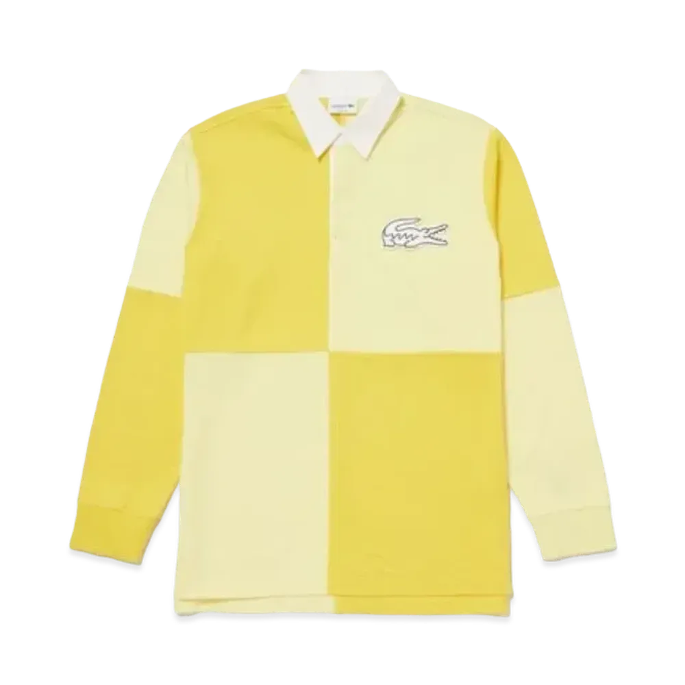 LACOSTE Color Block Lager Polo Shirt "Yellow"