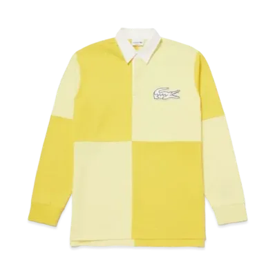 LACOSTE Color Block Lager Polo Shirt "Yellow"
