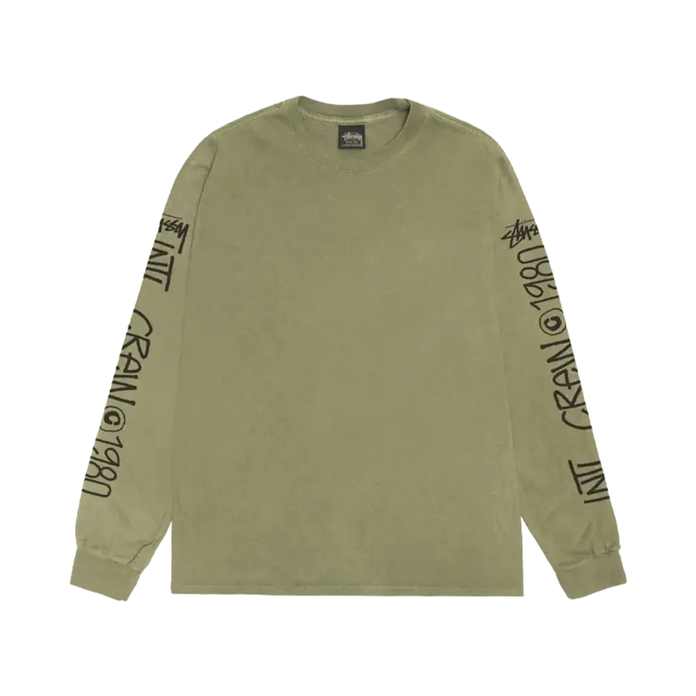 Stussy Intl Crew LS Tee Pigment Dyed "Olive"