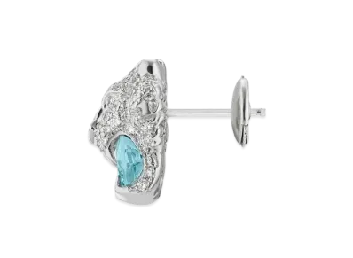 GUCCI Lion Head Earrings "White Gold"
