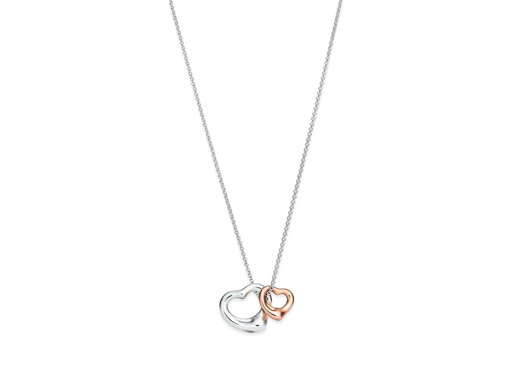 Tiffany & Co. Elsa Peretti Open Heart Pendant 18K "Silver/Rose Gold"