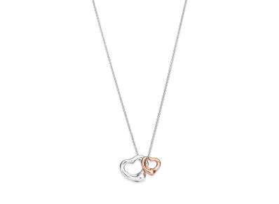 Tiffany & Co. Elsa Peretti Open Heart Pendant 18K "Silver/Rose Gold"