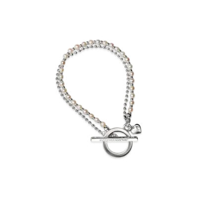 GOD ONLY KNOWS Pearl Chain Bracelet "Silver"
