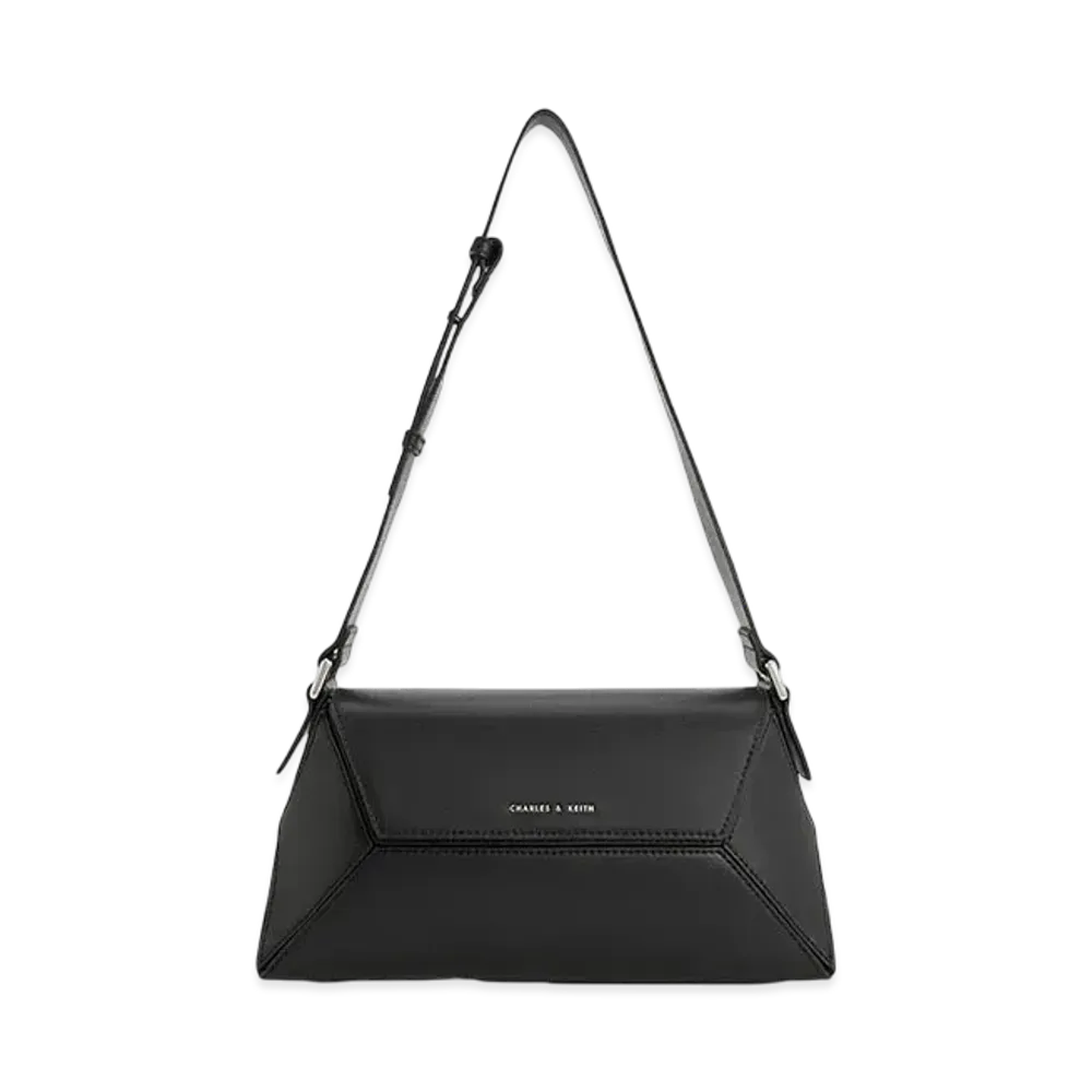 CHARLES & KEITH Nasrin Geometric Shoulder Bag "Noir"