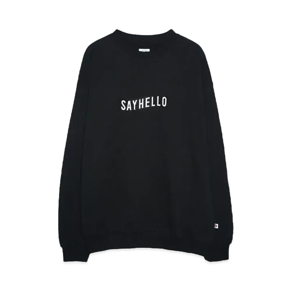SAYHELLO Basic Logo Patch Crew "BLACK"