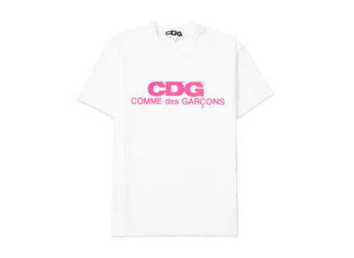 Comme des Garcons CDG Pink Logo T-Shirt "White"