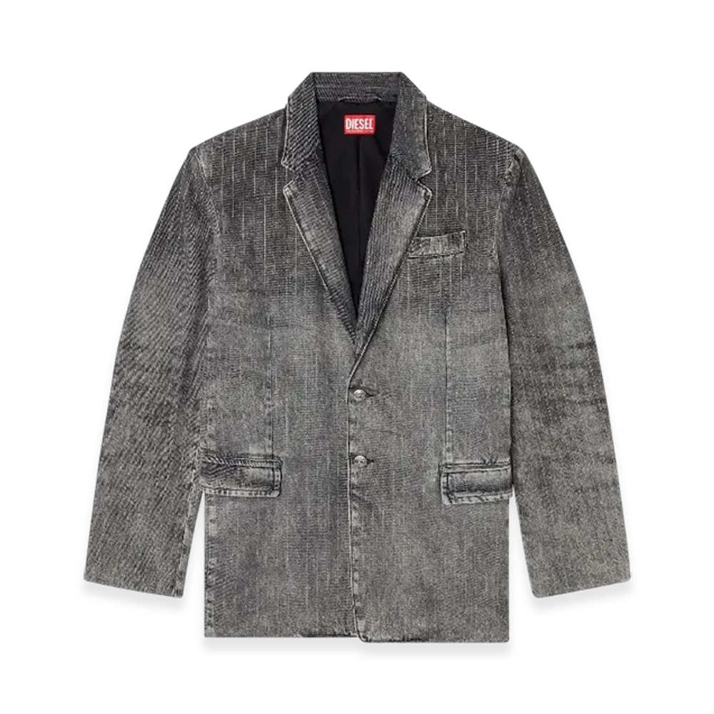Diesel D-Reger-S Blazer In Tailoring Pinstripe Denim "Black"