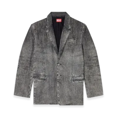 Diesel D-Reger-S Blazer In Tailoring Pinstripe Denim "Black"